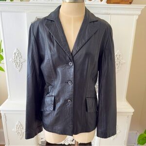 Harrods of London Black Leather Jacket